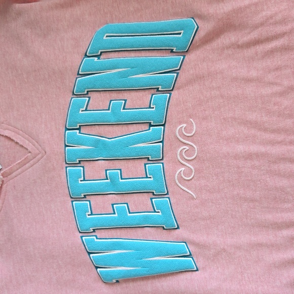 NWT Simply Southern Weekend Boxy Pullover Sweatshirt Rosy Pink - Picture 3 of 6